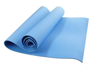 Коврик каремат для йоги в чехле (голубой)