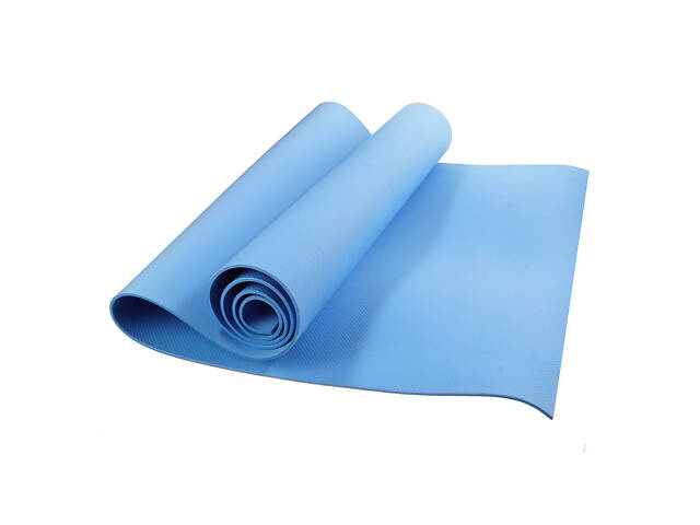 Коврик каремат для йоги в чехле (голубой) - Фото 1