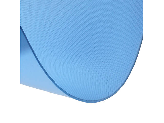 Коврик каремат для йоги в чехле (голубой) - Фото 4