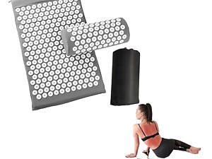 Килимок ортопедичний масажний акупунктурний для йоги з подушкою валиком аплікатор Кузнєцова