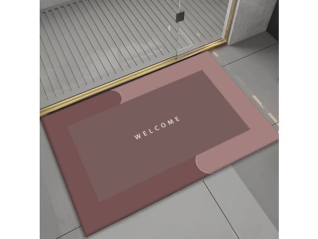 Килимок придверний прямокутний 11855 60х40 см рожевий - Фото 1