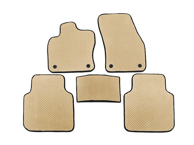 Коврики EVA (Ollspase, 2 ряда, Бежевый) для Volkswagen Tiguan 2016-2023 гг - Фото 1