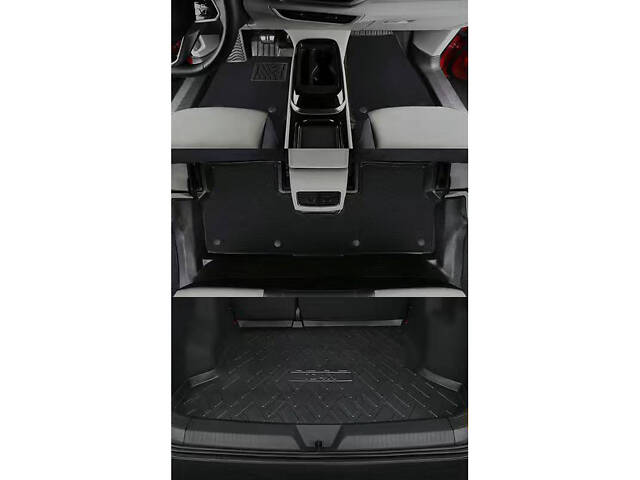 Коврики резиновые черные с ковром в багажник двойные ● Volkswagen ID.4 Crozz `22