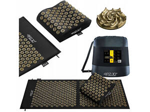 Килимок акупунктурний з подушкою 4FIZJO Ergo Mat XL Аплікатор Кузнєцова Black/Gold (P-5907739313843)