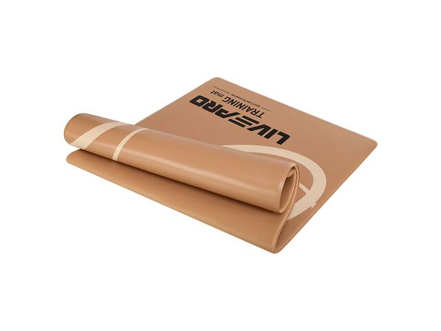 Коврик для фитнеса и спорта LiveUp LP9009 120x60x0.7 см Светло-коричневый - Фото 1