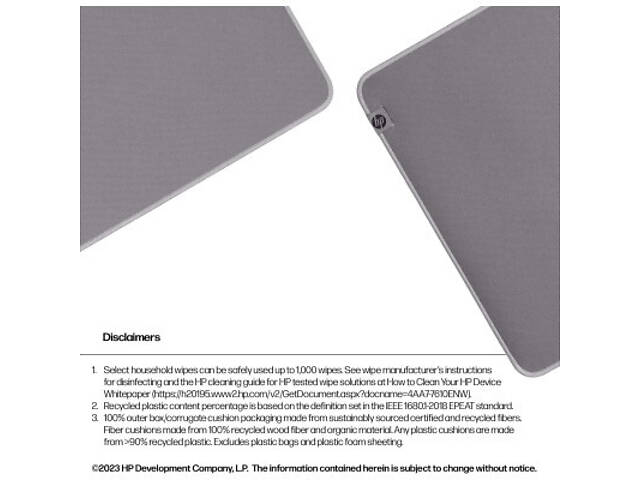 Килимок для миші HP 205 Sanitizable XL Speed/Control Grey (8X596AA) - Фото 6