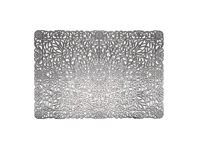 Килимок для сервірування столу Versailles Мереживо VS-PM3045-43 45х30 см сріблястий - Фото 1