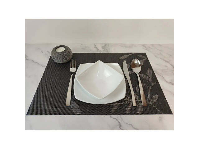 Килимок для сервірування столу Versailles Весняний колорит VS-PM3045-19 45х30 см темно-сірий - Фото 2