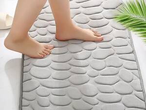 Килимок для ванної кімнати з ефектом памяті Камені 60*40 сірий