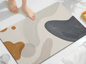 Коврик для ванной комнаты и душа из диатомита Bathlux 50х80 см с прорезиненной основой впитывающий