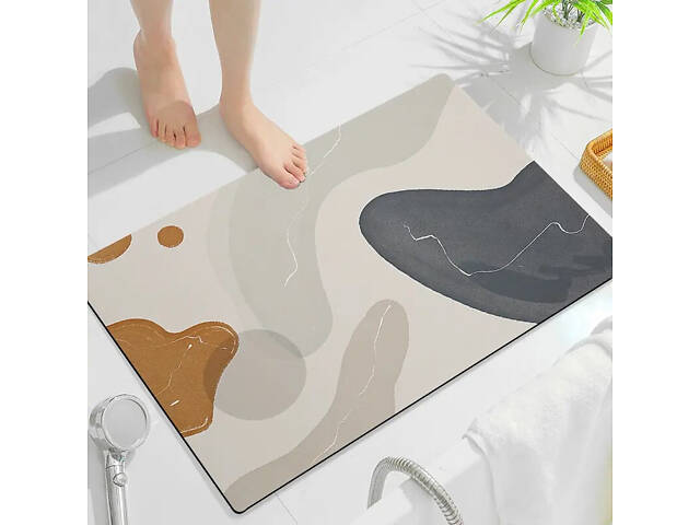 Килимок для ванної кімнати та душу з діатоміту Bathlux 50х80 см з прогумованою основою поглинаючий - Фото 1