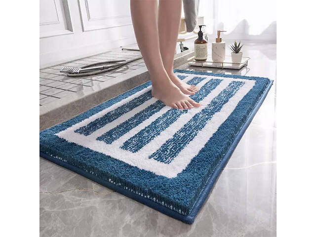 Коврик для ванной и душа Bathlux 50х80 см, противоскользящий на резиновой основе, влаговпитывающий - Фото 4