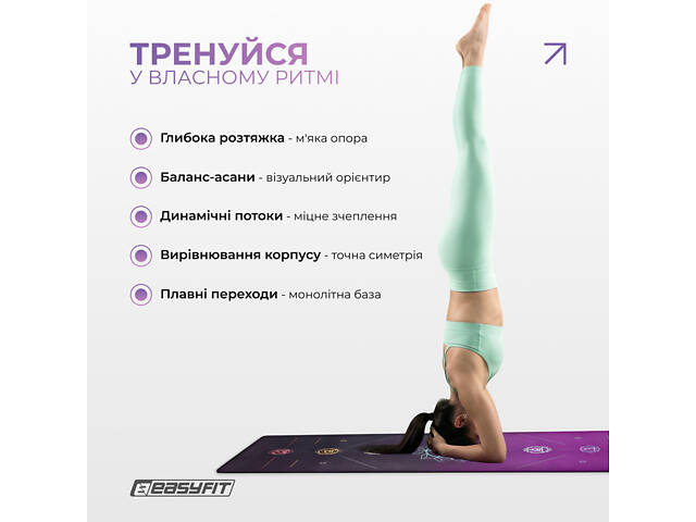 Килимок для йоги EasyFit Chakra Flow (замша-каучук) - Фото 5