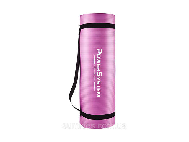 Килимок для йоги та фітнесу Power System PS-4017 NBR Fitness Yoga Mat Plus Pink (180х61х1) - Фото 2
