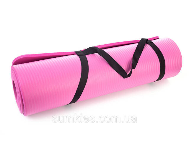 Килимок для йоги та фітнесу Power System PS-4017 NBR Fitness Yoga Mat Plus Pink (180х61х1) - Фото 5