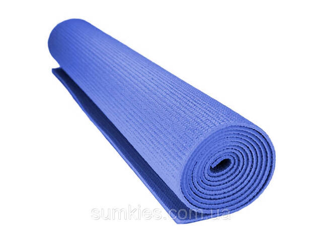 Килимок для йоги та фітнесу Power System PS-4014 PVC Fitness-Yoga Mat Blue (173x61x0.6) - Фото 2