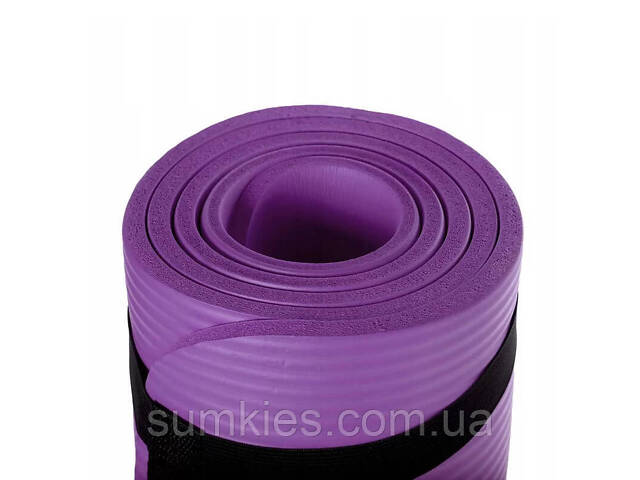 Килимок для йоги та фітнесу Power System PS-4017 NBR Fitness Yoga Mat Plus Purple (180х61х1) - Фото 7