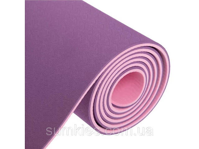 Килимок для йоги та фітнесу Power System PS-4060 TPE Yoga Mat Premium Purple (183х61х0.6) - Фото 2