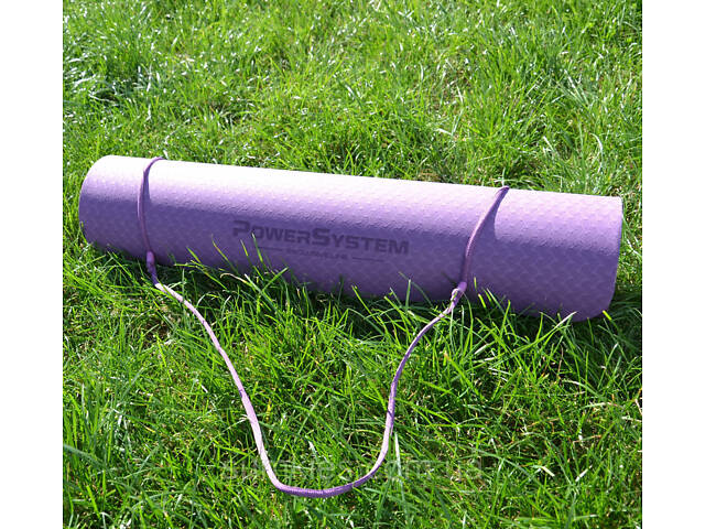 Килимок для йоги та фітнесу Power System PS-4060 TPE Yoga Mat Premium Purple (183х61х0.6) - Фото 3