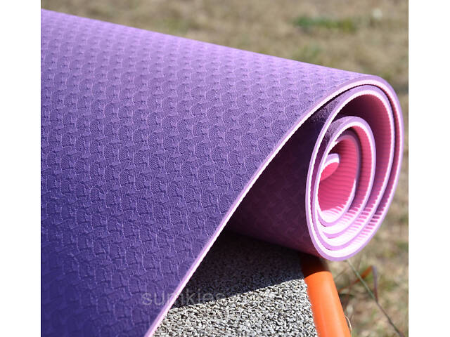 Килимок для йоги та фітнесу Power System PS-4060 TPE Yoga Mat Premium Purple (183х61х0.6) - Фото 5