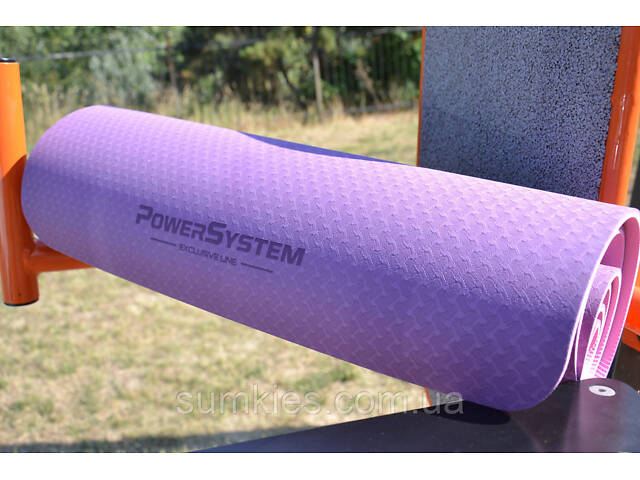 Килимок для йоги та фітнесу Power System PS-4060 TPE Yoga Mat Premium Purple (183х61х0.6) - Фото 6