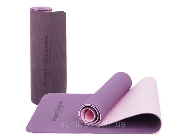 Килимок для йоги та фітнесу Power System PS-4060 TPE Yoga Mat Premium Purple (183х61х0.6) - Фото 10