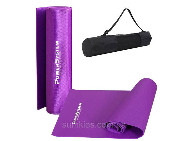 Килимок для йоги та фітнесу Power System PS-4014 PVC Fitness-Yoga Mat Purple (173x61x0.6) - Фото 1