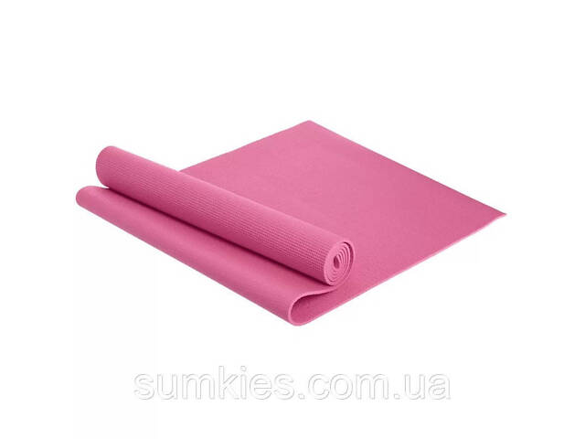Килимок для йоги та фітнесу Power System PS-4014 PVC Fitness Yoga Mat Pink (173x61x0.6) - Фото 3