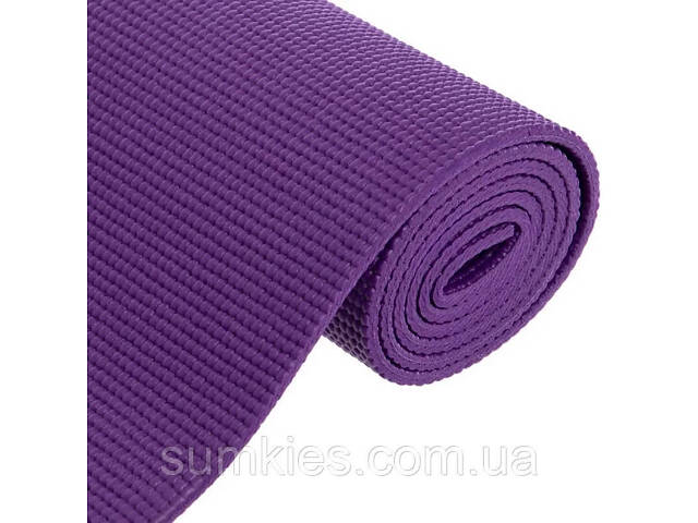Килимок для йоги та фітнесу Power System PS-4014 PVC Fitness-Yoga Mat Purple (173x61x0.6) - Фото 4