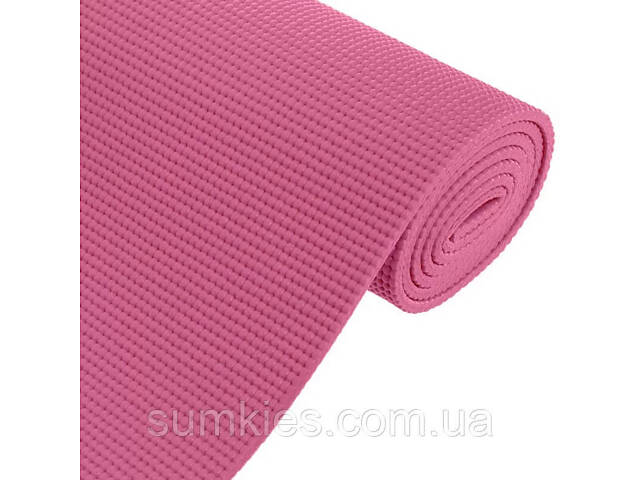 Килимок для йоги та фітнесу Power System PS-4014 PVC Fitness Yoga Mat Pink (173x61x0.6) - Фото 5