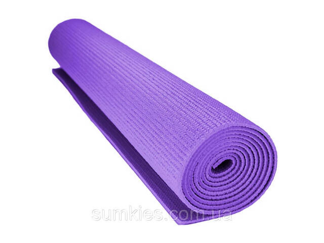 Килимок для йоги та фітнесу Power System PS-4014 PVC Fitness-Yoga Mat Purple (173x61x0.6) - Фото 5