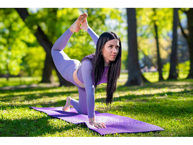 Килимок для йоги та фітнесу Power System PS-4014 PVC Fitness-Yoga Mat Purple (173x61x0.6) - Фото 7