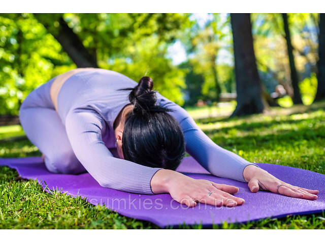 Килимок для йоги та фітнесу Power System PS-4014 PVC Fitness-Yoga Mat Purple (173x61x0.6) - Фото 8