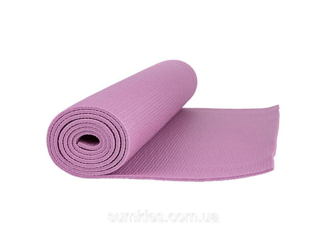 Килимок для йоги та фітнесу PowerPlay 4010 PVC Yoga Mat Рожевий (173x61x0.6) - Фото 2