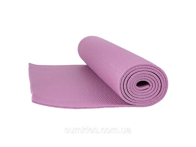 Килимок для йоги та фітнесу PowerPlay 4010 PVC Yoga Mat Рожевий (173x61x0.6) - Фото 6