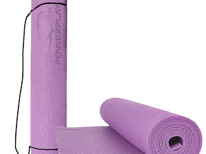 Килимок для йоги та фітнесу PowerPlay 4010 PVC Yoga Mat Лавандовий (173x61x0.6)