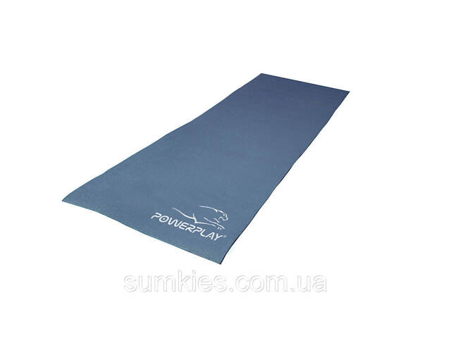 Килимок для йоги та фітнесу PowerPlay 4010 PVC Yoga Mat Темно-синій (173x61x0.6) - Фото 4
