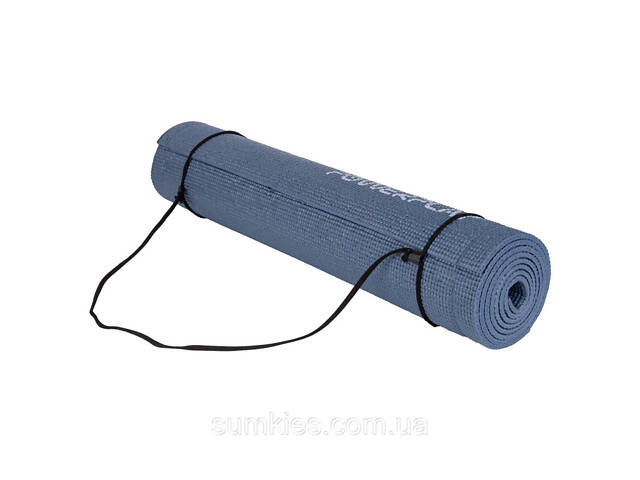 Килимок для йоги та фітнесу PowerPlay 4010 PVC Yoga Mat Темно-синій (173x61x0.6) - Фото 5