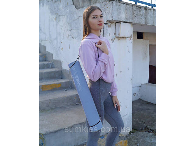 Килимок для йоги та фітнесу PowerPlay 4010 PVC Yoga Mat Темно-синій (173x61x0.6) - Фото 8