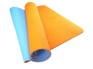 Килимок для йоги та фітнесу U-POWEX TPE Yoga mat Orange/Blue (183х61х0.6)