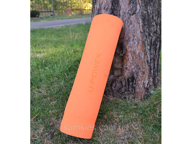 Килимок для йоги та фітнесу U-POWEX TPE Yoga mat Orange/Blue (183х61х0.6) - Фото 6