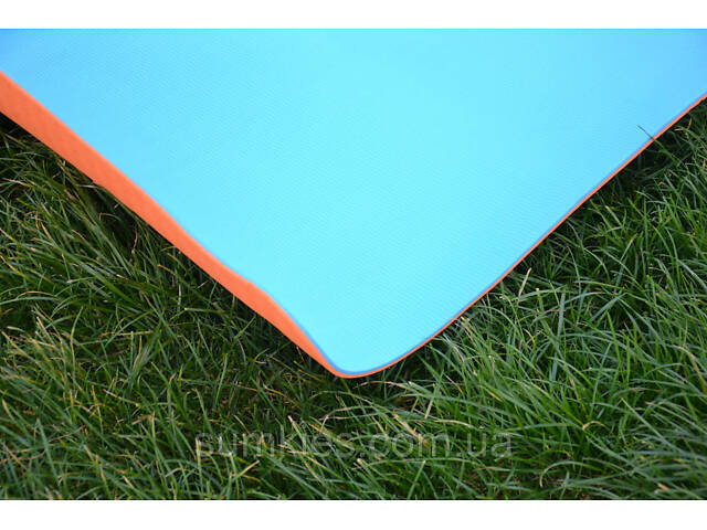 Килимок для йоги та фітнесу U-POWEX TPE Yoga mat Orange/Blue (183х61х0.6) - Фото 10