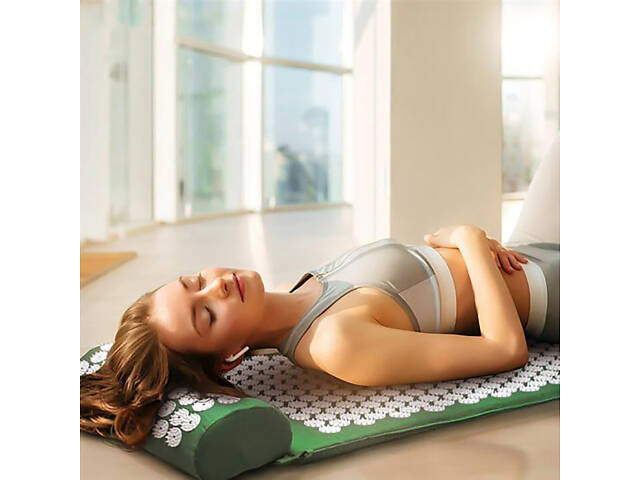 Килимок ортопедичний масажний акупунктурний для йоги з подушкою валиком аплікатор Кузнєцова - Фото 10