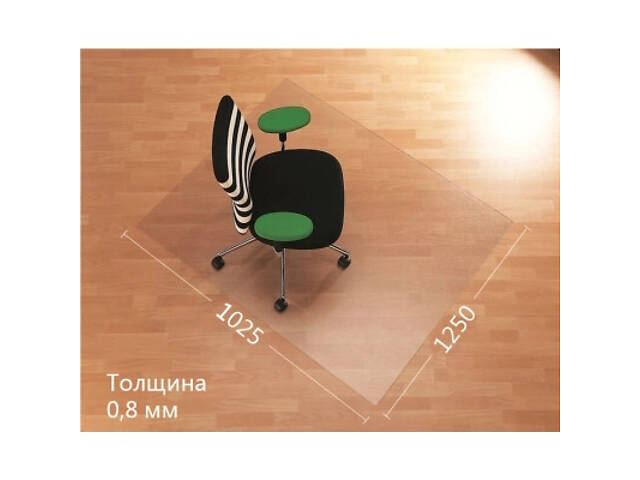 Килимок під крісло Аклас AironTrade 1250х1025х0.8 Прозорий (10027011) - Фото 2