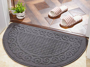 Килимок придверний напівкруглий 14232 38х58 см сірий