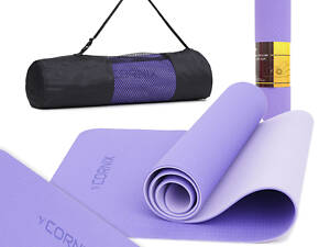 Килимок спортивний Cornix TPE 183 x 61 x 0.6 см для йоги та фітнесу XR-0004 Violet/Purple.