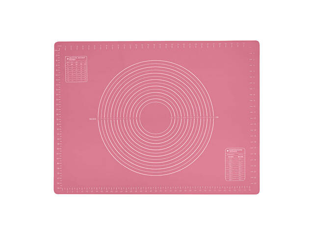 Килимок силіконовий для розкачування тіста та випічки великий 81х61 см Рожевий - Фото 3