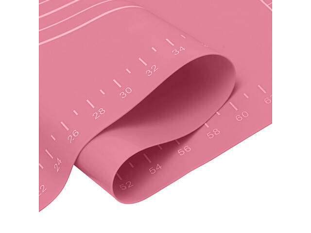 Килимок силіконовий для розкачування тіста та випічки великий 81х61 см Рожевий - Фото 4