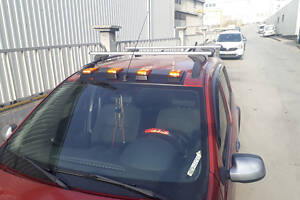 Козырек лобового стекла (LED, черный мат) для Dacia Sandero 2007-2013 гг