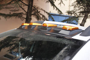 Козирок лобового скла V2 (LED, чорний мат) для Dacia Duster 2008-2018 рр.